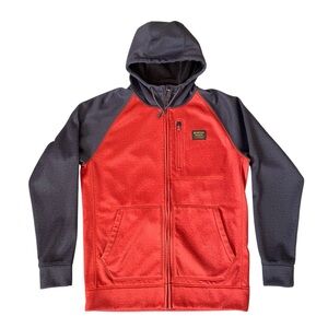 Men's Burton Crown Bonded Full-Zip Hoodie Fleece Size Large Navy Burnt Heather